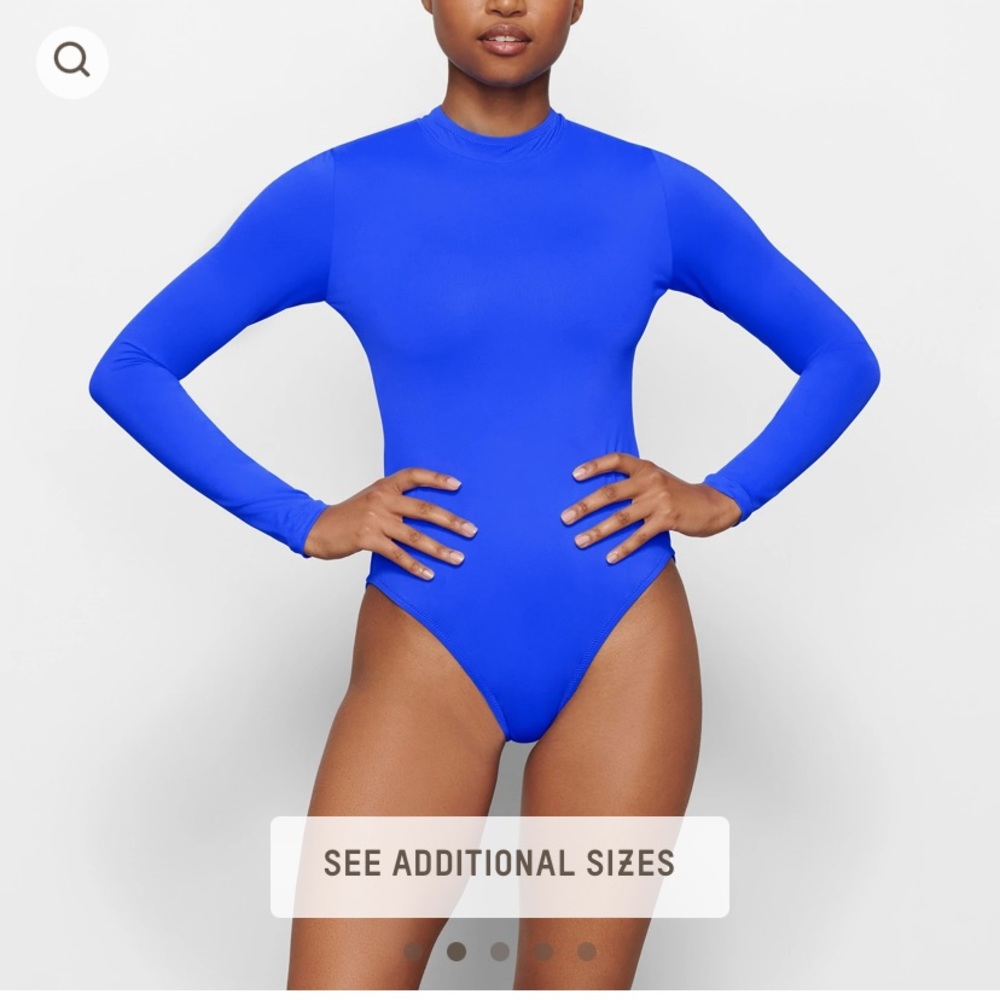 SKIMS SWIM LONG SLEEVE ONE PIECE BLUE 💙💙💙